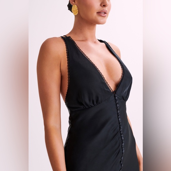 AMIRI
Satin Mini Dress With Lace - Black *NEW NEVER WORN* - Picture 3 of 4